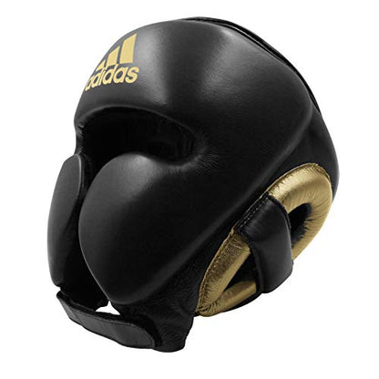 adidas Adistar Pro Boxing Headguard - for Men, Women, Unisex - color: BLACK/GOLD, size: Small