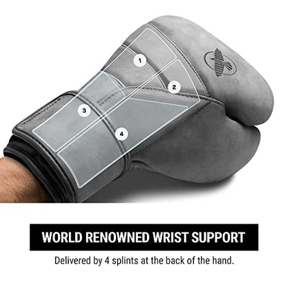 Hayabusa T3 LX Leather Boxing Gloves | Leather Boxing Gloves, Training Gloves Men and Women, Sparring Gloves, Heavy Bag Gloves, 16oz Boxing Gloves, Muay Thai Gloves - color: Slate, size: 14oz
