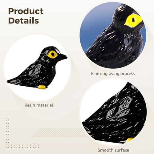 50 Pcs Mini Resin Crows Figurine, Crows Miniature, Small Resin Animals Bulk, Micro Landscape Crows Decor, Garden Decoration Ornaments for Home - style: Crows