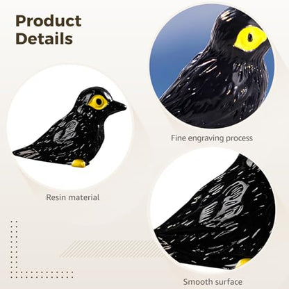 50 Pcs Mini Resin Crows Figurine, Crows Miniature, Small Resin Animals Bulk, Micro Landscape Crows Decor, Garden Decoration Ornaments for Home - style: Crows