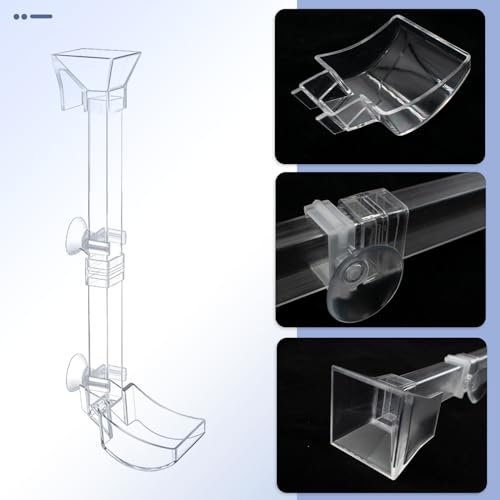 Aquarium Fish Shrimp Feeding Dish Set - Clear Feeder Tube and Dish With Cleaning Brush and Measuring Spoon for Preventing Food Scattering - Supplies for Shrimp Medium