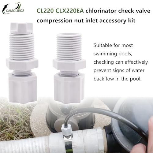 CL220 CLX220EA Chlorinator Check Valve Compression Nut Inlet Fitting Kit for Feeder 1/4" Replace Nut