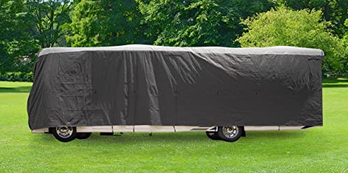 Camco ULTRAGuard 30 to 32-Ft Travel Trailer/Class A RV Cover - Features Zipper Entry Doors & Covered Air Vents - Crafted of Spunbond Polypropylene - Storage Bag for RV Storage & Organization (45732) - size: 30' - 32', style: Class A