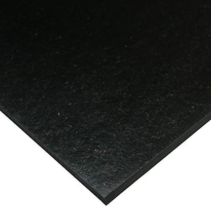 Small Parts Neoprene Sheet, 80A Durometer, Smooth Finish, Adhesive Backing, Black, 0.125" Thickness, 12" Width, 36" Length