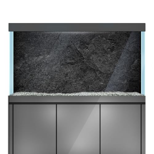 Aquarium Background Stickers - Black Stone Texture- Fish Tank Reptile Terrarium Decor Poster (60 x 30 cm / (23.6 x 11.8 inches))