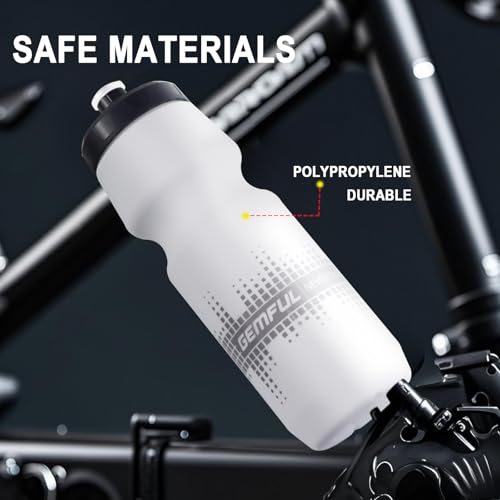 GEMFUL MTB Bike Water Bottles 2 Pack 24oz BPA-Free (Green Black+Blue Green) - color: Green Black+Blue Green