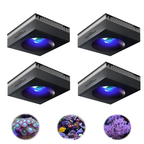 4PCS RL90 Full Spectrum Led Aquarium Light Fish Tank LED Light Reef Light Marine Aquarium Tank Lamp for 96" 240CM Reef Fish Tank Light with Smart APP Control - color: Black, size: Full Spectrum - With Hang Kit