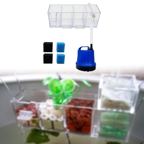 Fish Tank Filter Box Water Purifier Aquarium Accessories Waterfall Increase Easy to Install Aquarium Hang on Filter, B