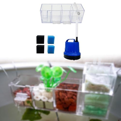 Fish Tank Filter Box Water Purifier Aquarium Accessories Waterfall Increase Easy to Install Aquarium Hang on Filter, B