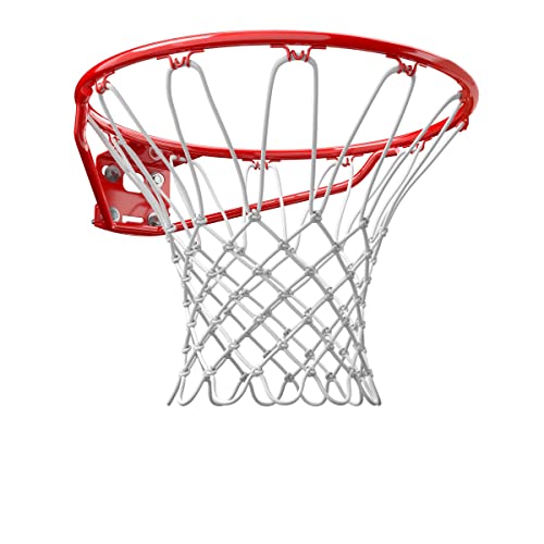 Spalding Regulation Size 18" Steel Basketball Rim with Net Included | Choose from Fixed or Breakaway | Replacement Rim for Indoor or Outdoor Hoop - color: Fixed - Standard - Red