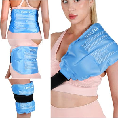 Ice Packs Soft Flexible Gel Pack for Injuries Reusable Cold Hot Therapy for Shoulder Knee Back Elbow Leg Hip Arm for Muscle Relief & Recovery 17.5'' x 9.5'' Blue - color: Blue