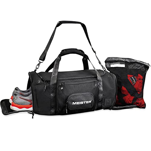 Meister Brawler Gym Bag for Fighters w/Zip-Out Wash Bag & Shoe Locker