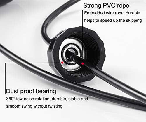 BOOMIBOO Jump Rope, Adjustable Jump Ropes,Skipping Rope Tangle-Free Rapid Speed with Ball Bearings for Women Men Kids,Exercise & Slim Body Jumprope at Home School Gym - color: Red