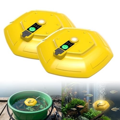 IPX7 Floating Rechargeable Bait Bucket Aerator,3000mAh Portable Live Bait Oxygen Pump,Ultra-Quiet Bubbler for Fishing,Minnow Bucket,Fish Tank,Livewell & Bait Transportation