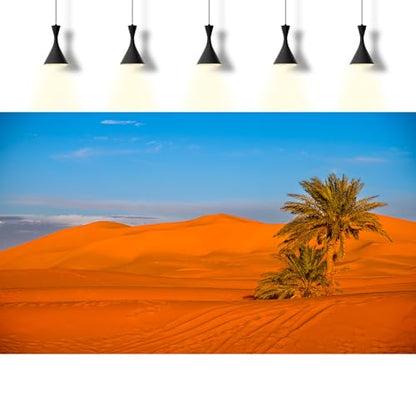 Desert Reptile Tank Background Majestic Sunset Desert Landscape Terrarium Background Desert Palm Tree Sand Dunes Reptile Habitat Background Sunrise Sahara Desert Aquarium Fish Tank Background 36x20in - size: 36(W)x20(H)inches/ 90(W)*50cm(H)