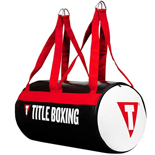 TITLE Boxing Premier Leather Uppercut Bag, Black/Red/White, 60 lbs