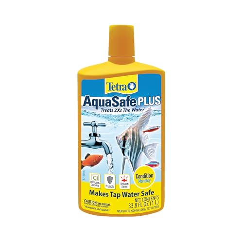 Tetra AquaSafe Plus, Aquarium Water Conditioner and Dechlorinator, 33.8 Ounces
