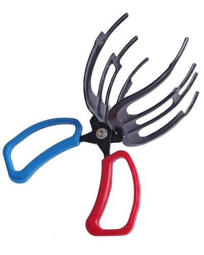 Fish Gripper Lip Gripper for Fishing with Secure Blue and Red Anti-Slip Handles Durable Metal Jaw Catch Holder Angling Accessory for Safe Catch Handling