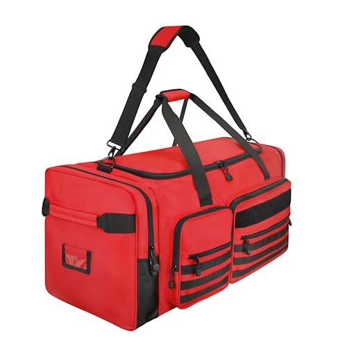 Goloni 130L 튼튼한 대형 더플 장비 가방, 신발 수납 공간이 있는 캐처 기어 백, 야구 더플 백 - color: 레드