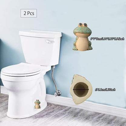 Frog Toilet Bolt Caps Ceramic Toilet Bolt Covers Decorative Toilet Screw Cover Caps, Toilet Caps for Bottom of Toilet, Cute Toilet Bowl Bolt Covers for Bathroom Decor, Easy to install (Green)