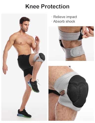 Volleyball Knee Pads for Women Men, Turtle Shell Dance Knee Pad for Women Men Wrestling Knee Pad Wrestling Gear, Crash Pad Snowboarding Gear Roller Skating Knee Protector Soft Knee Pads for Work (Large) - size: Large