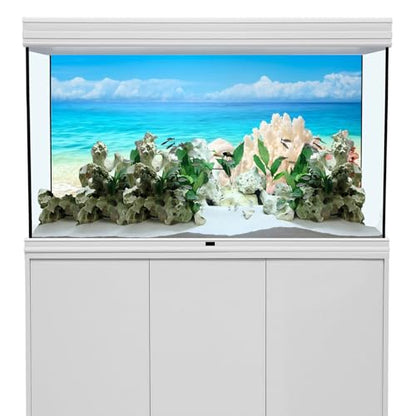 AWERT Vinyl 60x24 inches Sea Beach Aquarium Background Summer Starfish Fish Tank Background Blue Ocean Terrarium Background - size: 60x24in/150x60cm