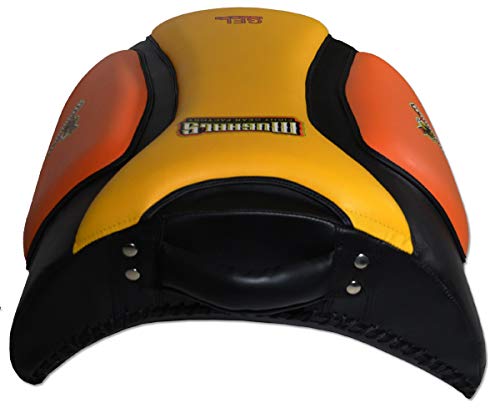 Muay Thai Low/Leg Kick Pads - Geltech Curved for Muay Thai, MMA, Kickboxing - style: Mughals Premium GelLined