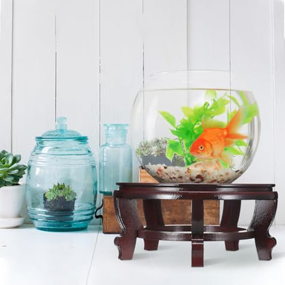 10.5 Inches Wooden Planter Stand Indoor Chinese Vase Fishbowl Display Stands Asian Vase Pot Traditional Stands for Home Indoor Plants Outdoor Decoration