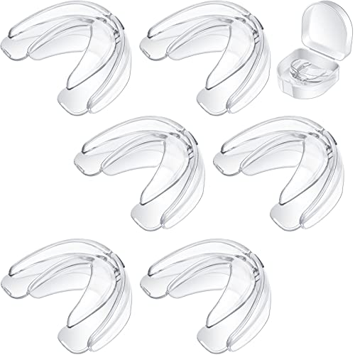 TOODOO 6 Pieces Youth Braces Mouth Guard with Cases, White - color: Transparent