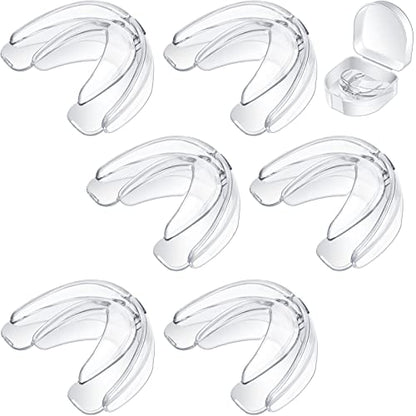 TOODOO 6 Pieces Youth Braces Mouth Guard with Cases, White - color: Transparent