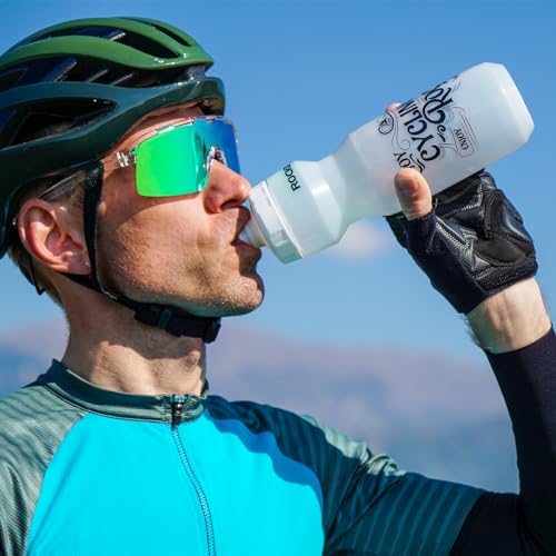 ROCKBROS Bike Water Bottle 20oz-25oz Squeeze Cycling Water Bottle BPA Free - color: 25oz Black Transparent, style: 2 Pack