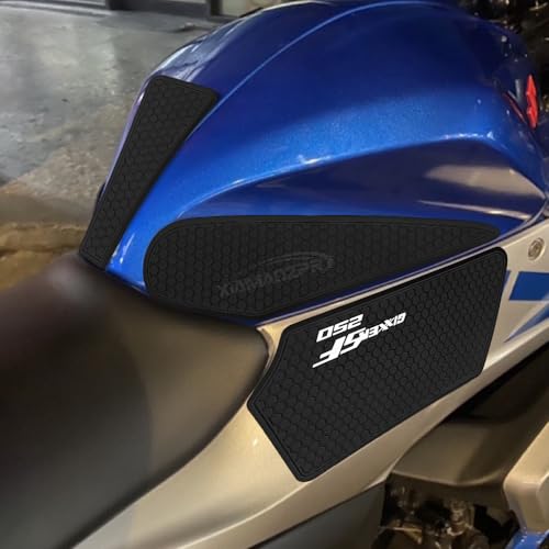 for GIXXER SF250 Gixxer sf 250 2020 2021 2022 2023 Tank Protection Tank Pad GIXXER SF250 Motorcycle Non-Slip Fuel Tank Pad Protects Knee Grip Fuel Tank Side Sticker (Black)