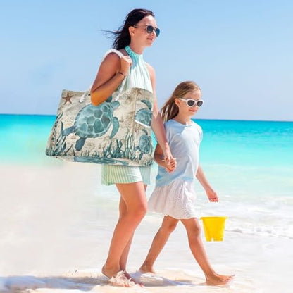 senya Large Beach Shoulder Bags Canvas Tote Water Resistant for Gym Travel Daily