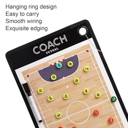 Magnetic Soccer Coaching Board, Futsal Tactics Clipboard, Double Sided Dry Erase Whiteboard, Portable Design, for Training