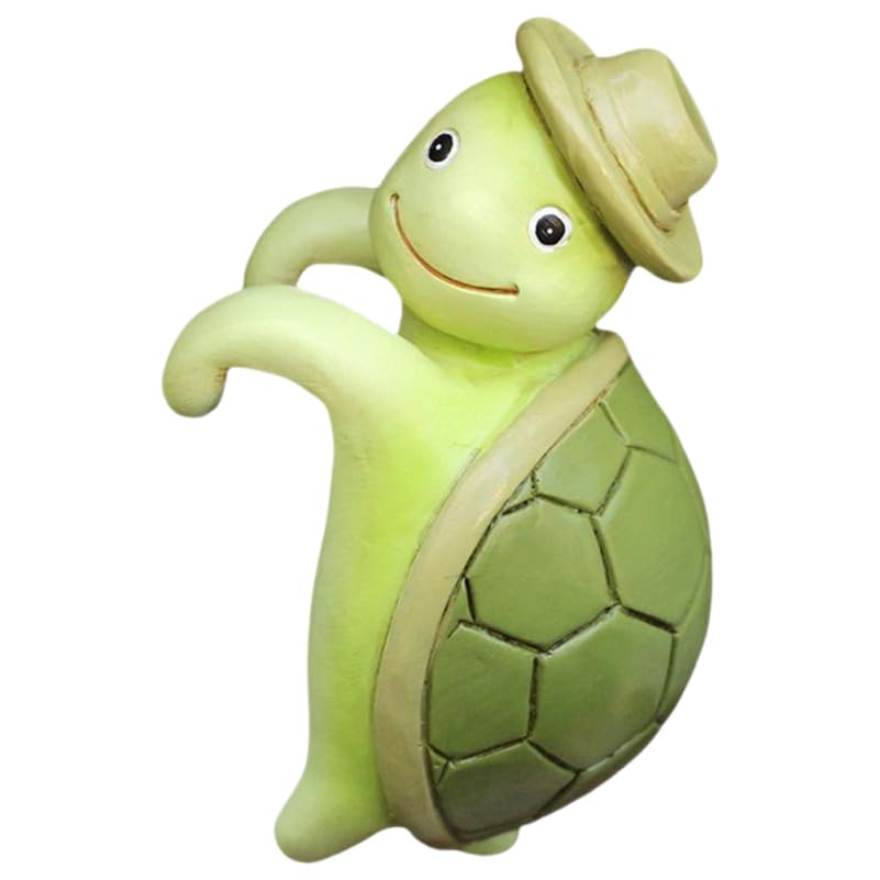 Cabilock Resin Climbing Turtle Pot Hugger Miniature Tortoise Plant Pot Hanger for Flower, Aquarium & Fence Cute Animal Garden Statue, Outdoor & Indoor Decor, Green