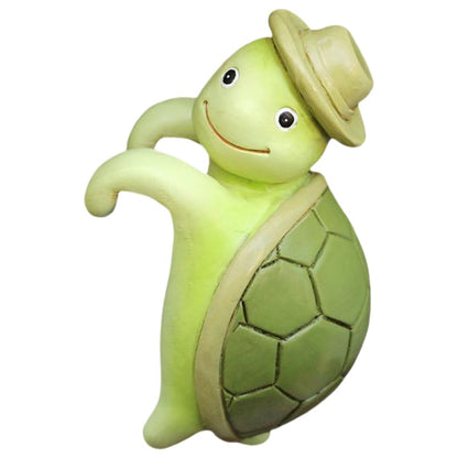 Cabilock Resin Climbing Turtle Pot Hugger Miniature Tortoise Plant Pot Hanger for Flower, Aquarium & Fence Cute Animal Garden Statue, Outdoor & Indoor Decor, Green