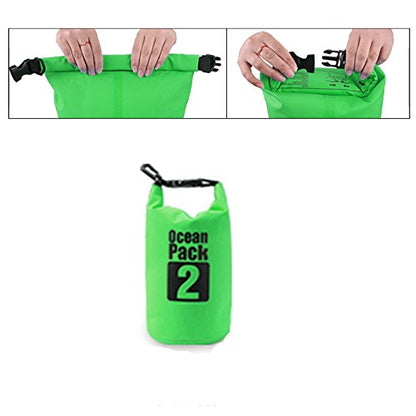 Dry Sack/Waterproof Bag for Boating, Kayaking, Hiking, Snowboarding, Camping, Rafting, Fishing and Backpacking (Green, 2L) - color: Green, size: 2L