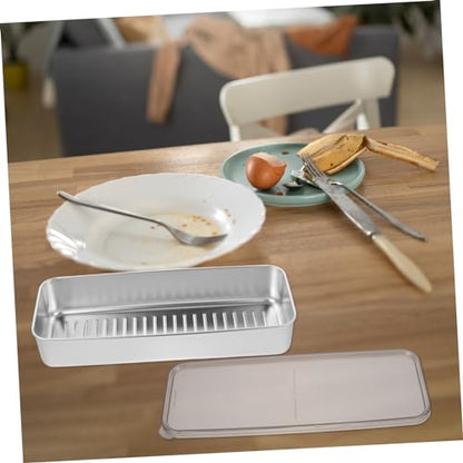 Garneck Stainless Steel Bacon Keeper Container Refrigerator Meat Storage Box with Lid for Food Preservation Storing Shrimp Chicken Fish and More
