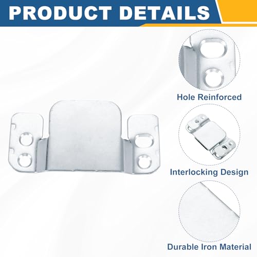uxcell 8Pcs Sectional Sofa Interlocking, 96 x 40mm Sectional Couch Connector Interlocking Sofa Connector Bracket for Keeping Furniture Sofas from Sliding, Silver