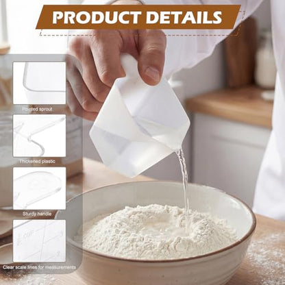 4 Pcs 4 oz Measuring Cups Plastic Measuring Scoop Small Liquid Measuring Cups with Clear Easy-Read Scale for Coffee, Protein Powder, Pet Food, Spices, Grains,Chemicals, Oil, Pool and Lawn (4)