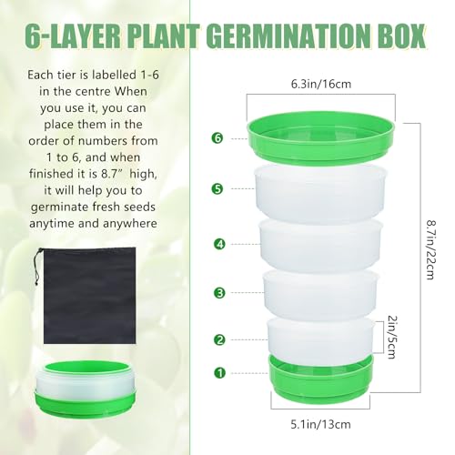 4-Tier Microgreens Growing Seed Sprouting Tray | Indoor Soil-Free System, BPA Free Seed Germination Kit, For Salad Greens, Alfalfa & Broccoli