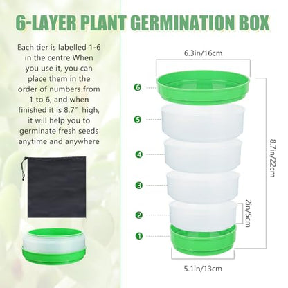 4-Tier Microgreens Growing Seed Sprouting Tray | Indoor Soil-Free System, BPA Free Seed Germination Kit, For Salad Greens, Alfalfa & Broccoli