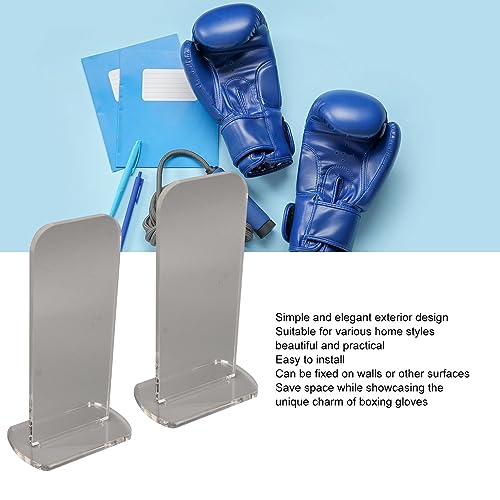 Glove Stand for Boxing, 2Pcs Acrylic Boxing Glove Stand Vertical Boxing Glove Display Stand Acrylic Gloves Holder for Boxing Collectors (Transparent) - color: Transparent