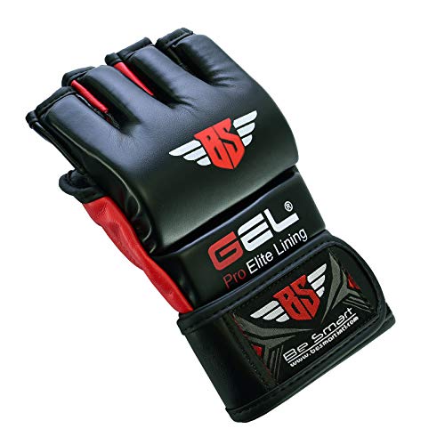 MMA Gloves, UFC Kickboxing Gloves, MMA Sparring Gloves, MMA Training Equipment, Fighting Gloves for Mixed Martial-Arts, MMA Training Gloves Adults Men & Women by BeSmart - color: Red, size: Medium