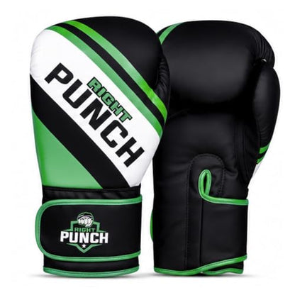 Boxing Gloves for Men & Women – Faux Leather Muay Thai, Kickboxing, MMA & Sparring Gloves – Training Heavy Bag Gloves with Secure Wrist Strap & Thumb Lock – 2 4 6 8 10 12 14 16oz - color: GREEN/BLACK, size: 6 OZ
