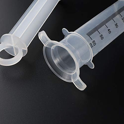 60ML Baby Bird Parrot Feeding Tubes, Liquid Medicine Feeder Push-Tube Pet Cat Dog Feeder with 2 Pcs Stainless Steel Metal Feeding Spoon