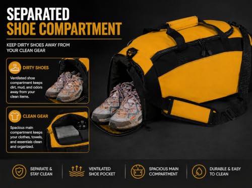 Personalized Basketball Duffel Bag with Shoe Compartment, Custom Basketball Bag with Name and Number, Basketball Travel Bag for Players, Team Sports Gear Bag - color: Gold, style: Basketball
