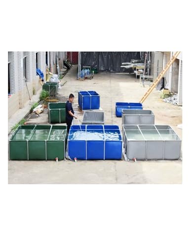 Large Above Ground Fish Pond, Flexible PVC Canvas Pool with Galvanized Steel Frame for Outdoor Fish Breeding, Hydroponics & Water Storage(Green,300x150x50cm)