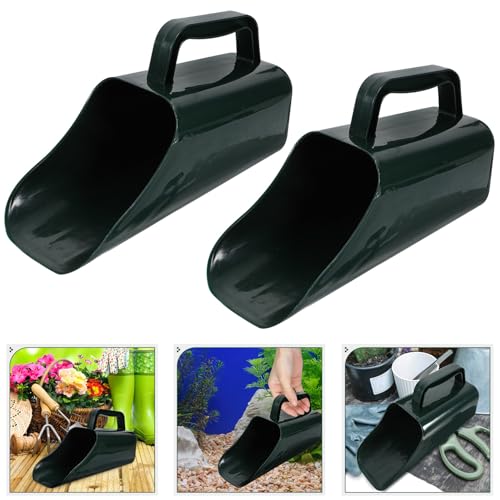 TEHAUX Fish Tank Sediment Cleaning Shovel Bucket Set, Plastic Aquarium Gravel Scooper with Handle, Water-Permeable Mud and Sand Removal Tool for Aquarium Soil Maintenance, 2 Pieces