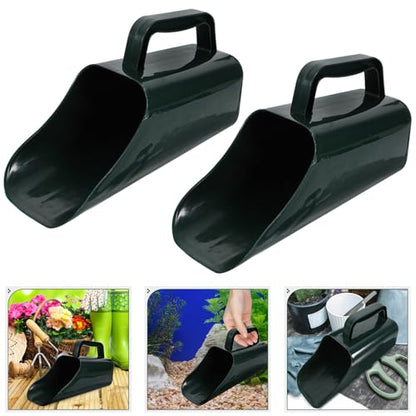 TEHAUX Fish Tank Sediment Cleaning Shovel Bucket Set, Plastic Aquarium Gravel Scooper with Handle, Water-Permeable Mud and Sand Removal Tool for Aquarium Soil Maintenance, 2 Pieces